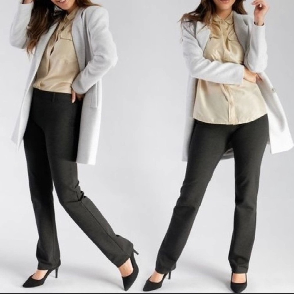 NWOT! Betabrand Classic Dress Yoga Pant, charcoal size Large Petite office